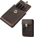 Top Grain Genuine Leather 5 Slot Pen/Pencil Tray Case Organizer, Handmade Vintage Design, Glossy Coffee