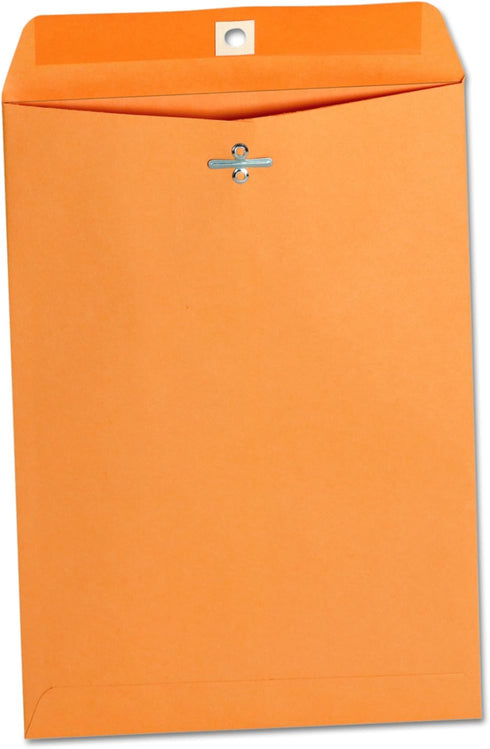 Universal UNV35262 7.5 in. x 10.5 in. #75 Square Flap Gummed/Clasp Envelope - 100/Box - Brown Kraft
