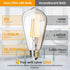 4-Pack Vintage 8W ST64 LED Edison Light Bulbs, 100W Equivalent, 1400 Lumens, 2700K Warm White, E26 Base, Non-Dimmable