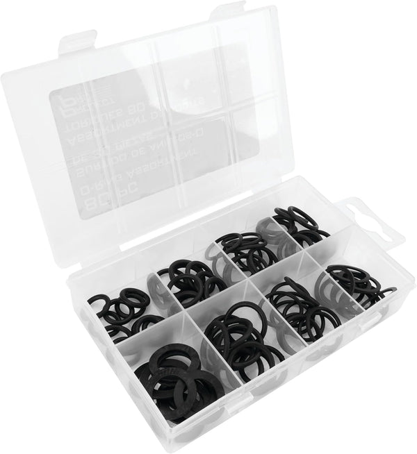 Rubber O-Rings by Performance Tool - 1490, Essential Plumbing and Automotive Repair Kit, Includes Storage Case