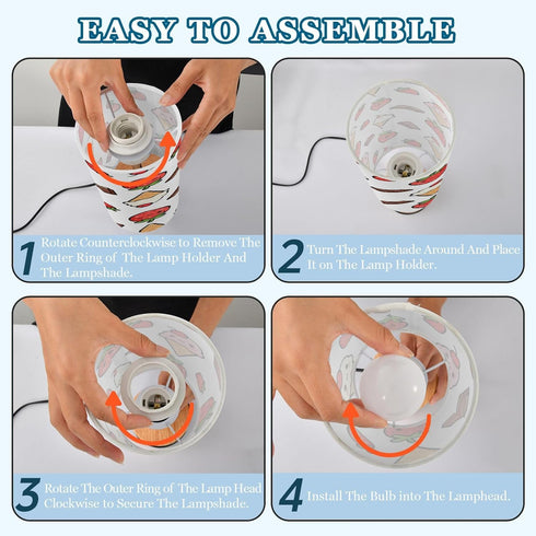 MOOCG 3 Dimmable Ice Cream Design Touch Control Table Lamp with Fabric Shade, Color Temperatures LED Desk Lamp, Eye