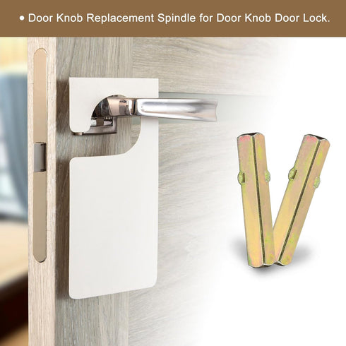uxcell 2Pcs Door Knob Spindle, 50mm Long Spare Door Handle Spindle Bar for 14mm Thick Doors, Gold