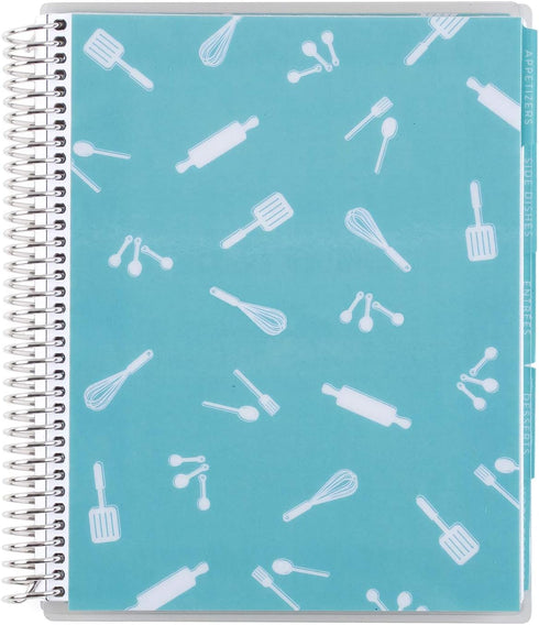 Erin Condren Spiral Coiled Recipe Prompted Notebook: Metallic Wet-Erase Cover with 160 Pages