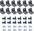 12Sets 1010 Series Extruded Aluminum Corner Bracket - 24pcs Black Corner Brackets with T Nuts and Screws