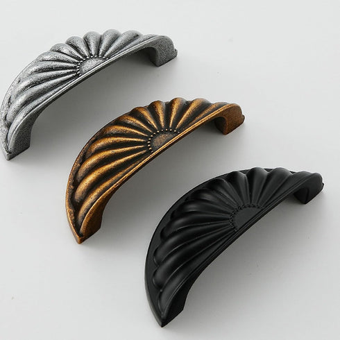 COOLHOOD 6Pcs Drawer Pulls Zincs Alloy Dressers Knob Cupboard Handle Modern Furniture Handle Shell Shape Bedside