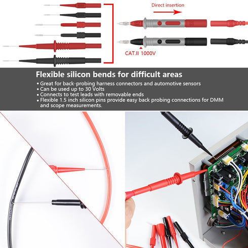 Test Leads Set, 22 in 1 Multimeter Test Leads with Electrical Alligator Clips, Soft Silicone Test Leads Probes