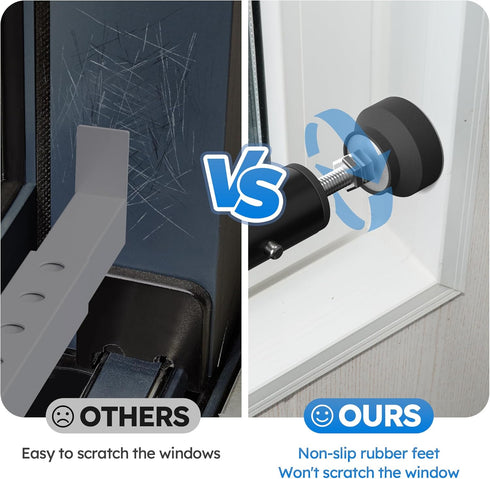 Jammer 2 WooFog AdjustableShortWindow Security Bars for Inside Windows, Window Safety Bars for Sliding/Vertical
