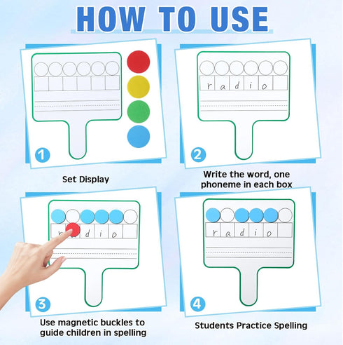 Seajan 12 Set Back to School Magnetic Dry Erase Board, Science of Reading Manipulatives for Preschool Classroom