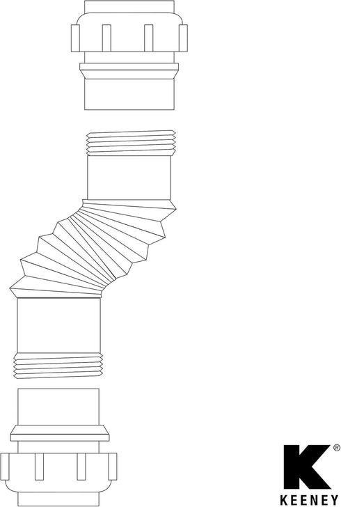 Plumb Pak PP812-15 Flex 'N Fix Extension Coupling, 1-1/2" or 1-1/4" Inlet, 1.5 Inch, White