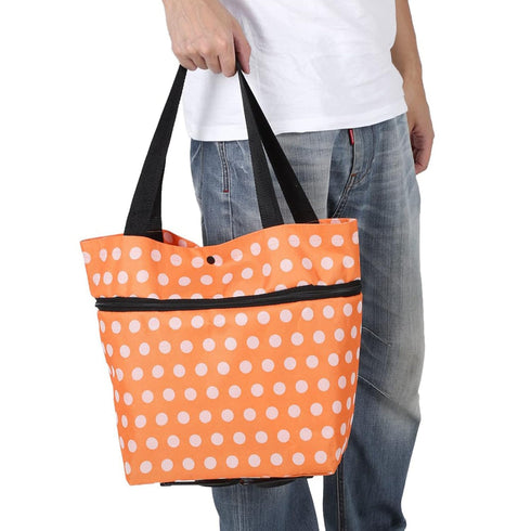 MUNEFE Wheel Rolling Shopping Bag, Foldable Shopping Bag, Shopping Cart with Wheels for Shopping, Camping, Picnicking
