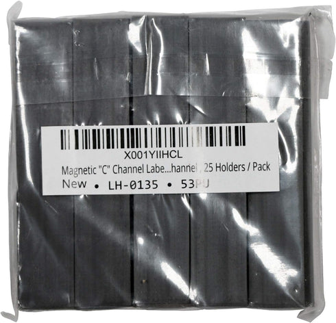 SmartSign Magnetic 'C' Channel Label Holders, Pack of 25 | 0.5" x 3"