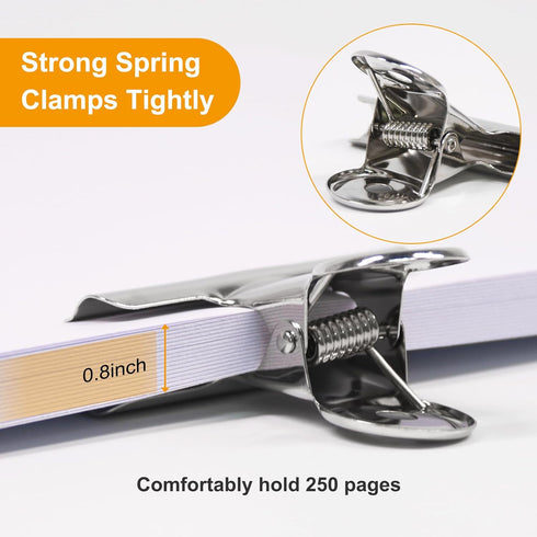 Coideal Large Bulldog Binder Paper Clips, 12 Pack, Big Metal Bull Clips, Silver Hinge Clip Clamps for Files