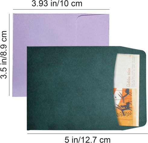 VANRA 150 Pieces Library Card Pockets, Colorful Non-Adhesive Envelopes for Classroom, Home, School, Office, 3.5 X 5 in