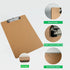 Happyhapi 16 Pack Clipboards - Letter Size 9" x 12.5" Eco-Friendly Wood Clip Boards for Office Supplies