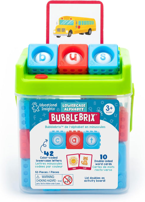 Educational Insights Lowercase Alphabet BubbleBrix - Sensory Alphabet Learning Toys, Literacy Manipulatives