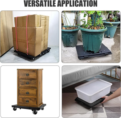 WBJKZJD 16 Inch, (1) Furniture Mover with Wheels, Heavy Duty Moving Dolly Interlocking Design Small Flat Dolly Cart