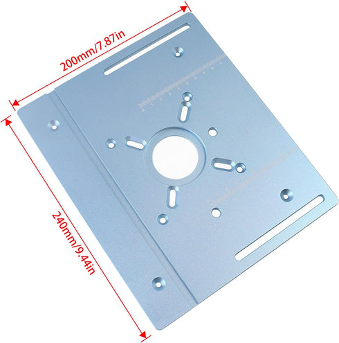 Trimming Aluminum Router Insert Plate with Pre-Drilled Holes for Machine, Router Base Plate Woodworking Router Flip