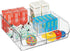6 Closets, 2 Pack mDesign Plastic Home Office Wide Bin Organizer with Compartments for Cabinets, Drawers, Desks