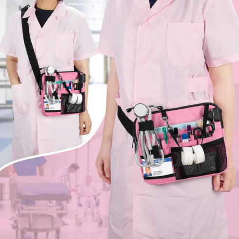 Pack Damero Nurse Fanny with Medical Gear Pockets, Nurse Waist Pouch Nurse Tool Belt with Tape Holder for Stethoscopes