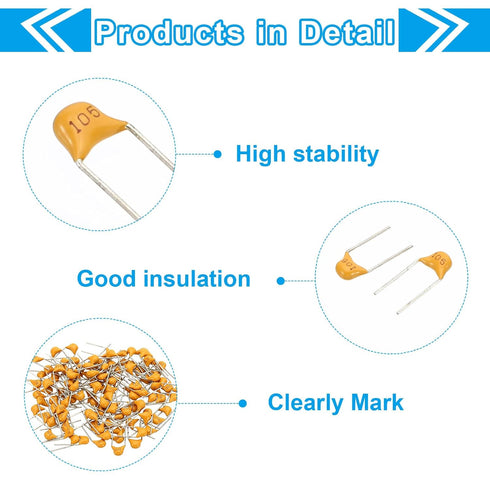 PATIKIL 120 Pcs 1uf 50V Multilayer Monolithic Ceramic Capacitors for Power