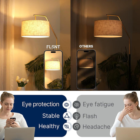 60W Dimmable A19 Bulbs, 7W, 800Lumens, 2700K CRI82, E26 15000 Bulbs, 4 Pack FLSNT Equivalent LED Light Efficient Soft