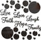 Zonon 3D Acrylic Mirror Wall Decor Stickers, 6 Word DIY Faith Live Laugh Hope Love - Black