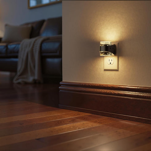 Dimmable 3000K 5 Briignite LED Night Light Plug into Wall, Night Light with Bubble Design Warm & Brightness Levels