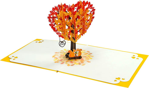 CUTPOPUP Anniversary Card Pop Up, 3D Valentines Day Greeting Card (Squirrel Couple Heart Tree)