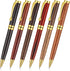 Yeaqee Luxury Wooden Ballpoint Pens, 1.0mm Black Ink, Elegant Writing Pens, Graduation Gift for Men Women (6 Pcs)