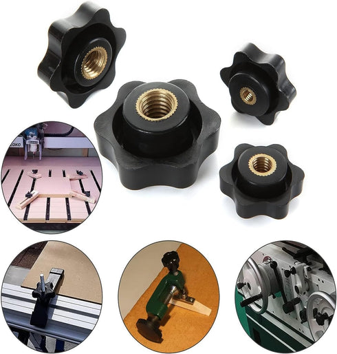 Clamping Screw Knob Star Screw for Mechanical Equipment, M12 x 80 Pentagonal Head Bolt Clamping Knob Handle