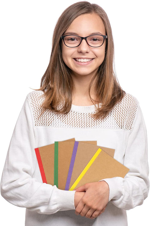 EOOUT 60 Pack A5 Kraft Notebooks, 15 Colors Lined Journal Bulk, 60 Pages for Kids Women Girls