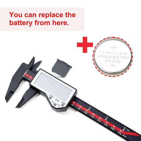 Digital Caliper, 0-6" Electronic Caliper Auto - Off Feature with Large LCD Screen Vernier Caliper Conversion Measuring Tool for Length Depth Inner Outer Diameter Measuring