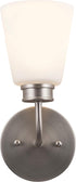 Linea di Liara Annata Brushed Nickel Wall Sconce Wall Lighting Fixture Frosted Glass Shade Modern Bathroom Sconce
