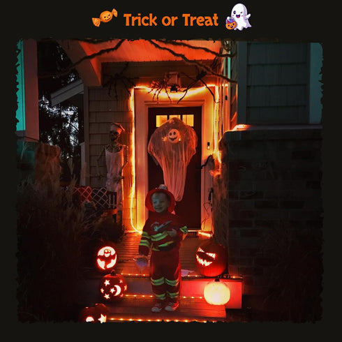 66 200 JMEXSUSS Orange Halloween Solar Lights, ft LED Rope Lights Outdoor Waterproof, PVC Tube Orange Christmas String