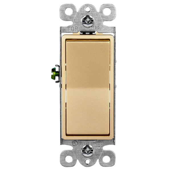 ENERLITES Elite Series Decorator Rocker Light Switch, 15A 120V/277V, Gloss Finish, Single Pole, UL Listed