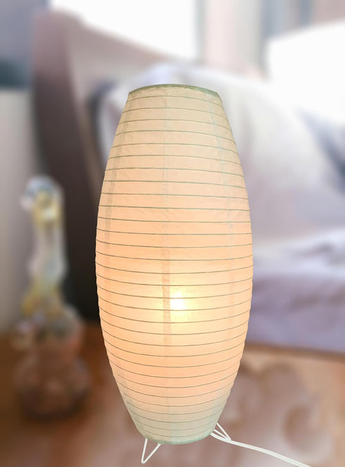 (1, 19.2"x8.5"x8.5") Paper Lamp Desk Lantern Table Lamps Rice Paper Bedside Nightstand Portable Small Light for Living