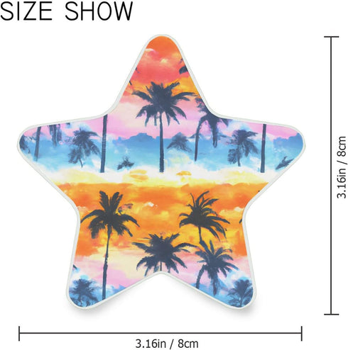 Burbuja 0.2W Tropical Palm Trees LED Night Light Plug into Wall Star-Shaped Nightlight Dusk to Dawn Auto Sensor