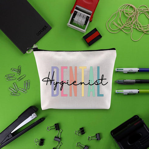 BLUPARK Dental Hygienist Makeup Bag - Dental Gift Zipper Pouch for Dentist Graduation, Dental Hygienist