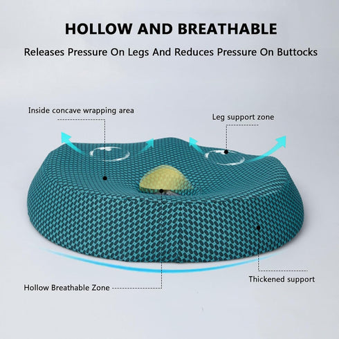GEDRACKPMYN Tailbone Donut Pillow for Pain, Memory Foam Coccyx Cushion for Long Sitting Hours on Chair, Bed Sore