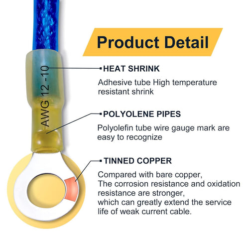 620PCS Heat Shrink Wire Connectors Kit, CEACHOI Marine Grade Waterproof Terminals, Butt Connectors, Spade Forks