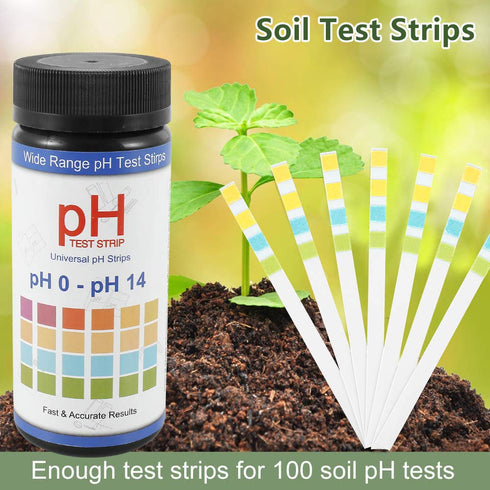 Hevtsde 0-14, Soil Test Strips, Ph Test Strips for Soil Testing, Soil Acidity Test Strips, Universal Ph Test Strips Ph