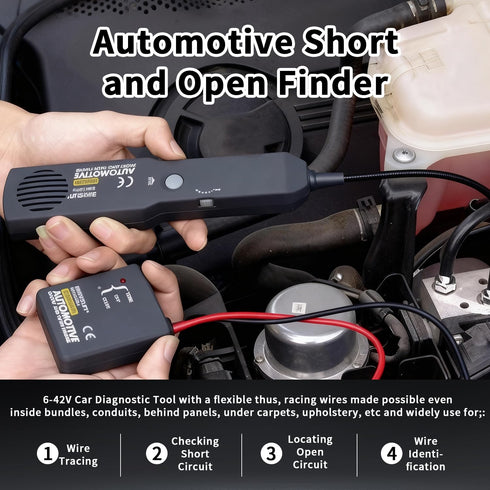 MuNanshan EM415 6-42V Cable Tracker Electrical, PRO Automotive Short & Open Finder, Wire Tracer with Flexible Probe, DC