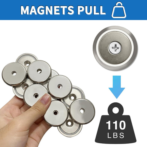 Strong Neodymium Disc Magnets with Countersunk Holes for DIY, Craft, Office, Building, Fridge - 1.4 inch x 7mm (12)