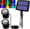 AVEKI Solar Pond Spotlights, 12 LED Solar Underwater Lights with Dual Head