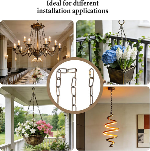 6/10/15 10FT) Chandelier Chain Feet SANGLE SOPFFY Light Fixture Chain for Chandelier or Swag Light Fixtures (Bronze
