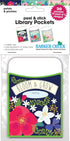 Barker Creek Peel & Stick Library Pockets, Petals & Prickles, 3 Designs for Library, Index, and Recipe Cards