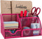 EasyPAG Mesh Desk Organizer, Multi-functional Caddy with 6 Compartments and 1 Drawer for Home, School
