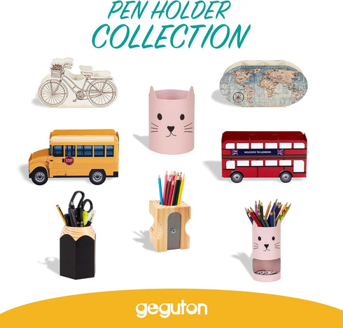 GEGUTON Pen Holder with Pencil Shape Design, Accessories Holders for Desk Organizers, Black