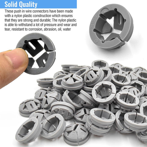 120 Pcs 3/8-1/2 Inch Electrical Box Cable Connectors, Non-Metallic Push in Wire Connectors