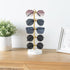 5 Dahey Sunglasses Organizer Metal Frame Glasses Holder Stand Anti Scratch Rack with Wood Tray for Eyeglasses Storage
